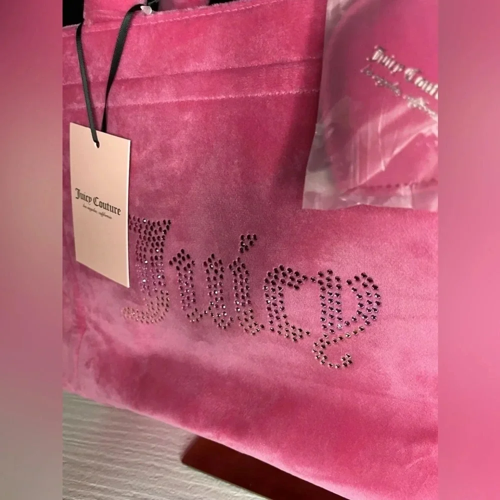 Juicy Couture Free Love Big Spender Pink Tote Bag NWT